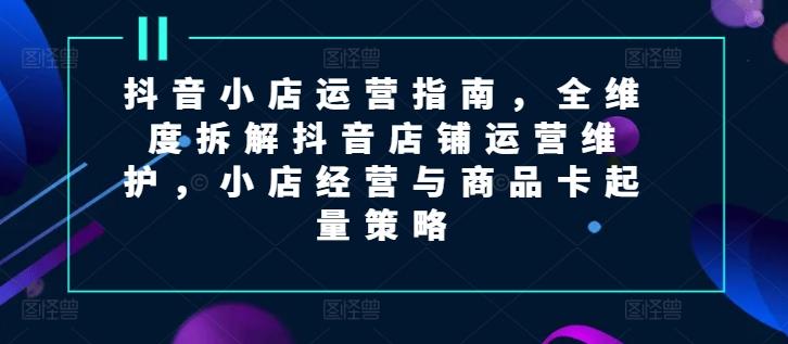 抖音小店运营指南,全维度拆解抖音店铺运营维护,小店经营与商品卡起量策略-吾爱云课堂