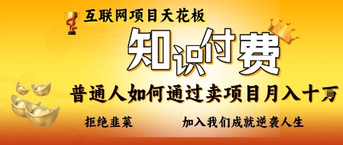 互联网项目天花板,知付付费项目,普通人如何通过卖项目月入十个,拒绝韭菜【揭秘】-吾爱云课堂
