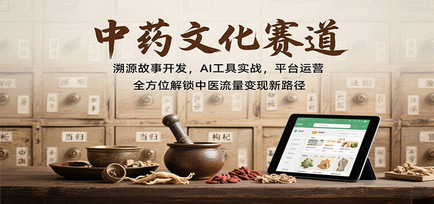 中药文化赛道:溯源故事开发,AI工具实战,平台运营,全方位解锁中医流量变现新路径-吾爱云课堂