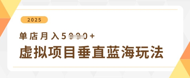 虚拟项目垂直玩法,实现单店月入5k+-吾爱云课堂