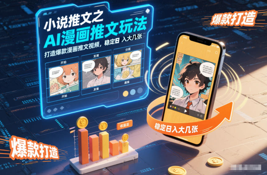 小说推文之AI漫画推文玩法,打造爆款漫画推文视频,稳定日入大几张-吾爱云课堂