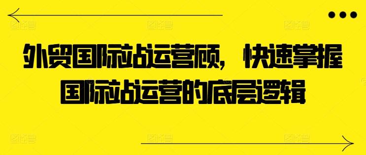 外贸国际站运营顾问,快速掌握国际站运营的底层逻辑-吾爱云课堂
