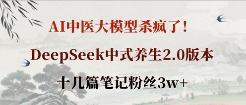 AI中医大模型杀疯了!DeepSeek中式养生2.0版本,十几篇笔记粉丝3w+-吾爱云课堂