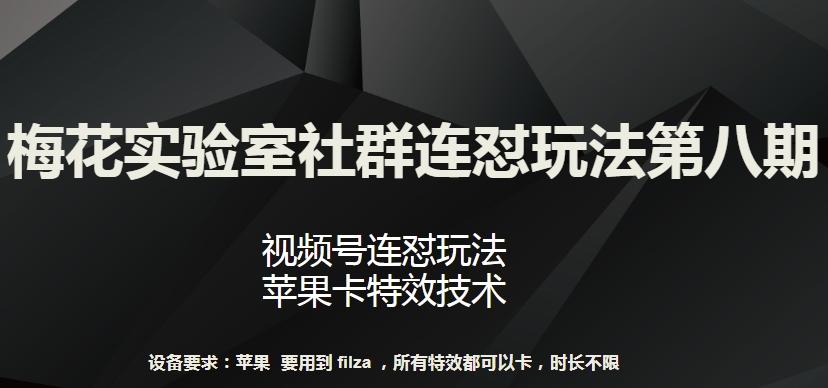 梅花实验室社群连怼玩法第八期，视频号连怼玩法 苹果卡特效技术【揭秘】-吾爱云课堂