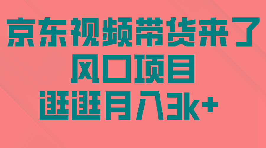 (10025期)京东短视频带货来了,风口项目,逛逛月入3k+-吾爱云课堂