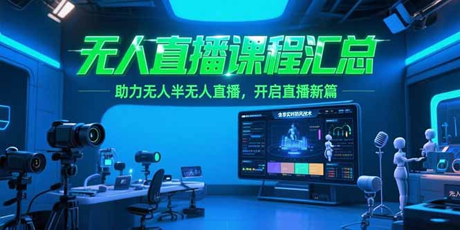 无人直播课程汇总,含非实时防风技术,助力无人半无人直播,开启直播新篇-吾爱云课堂