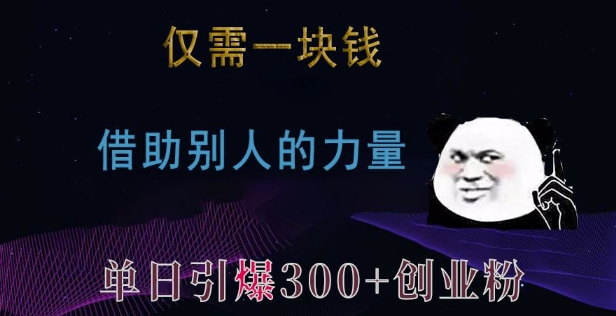 仅需一块钱，借助别人的力量，单日引爆300+创业粉、兼职粉【揭秘】-吾爱云课堂