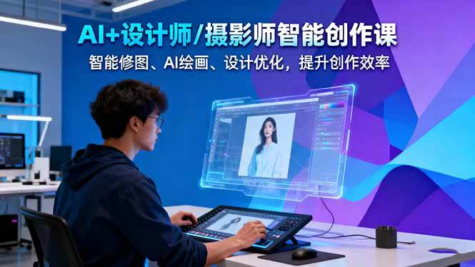 AI+设计师/摄影师智能创作课:智能修图、AI绘画、设计优化,提升创作效率-吾爱云课堂