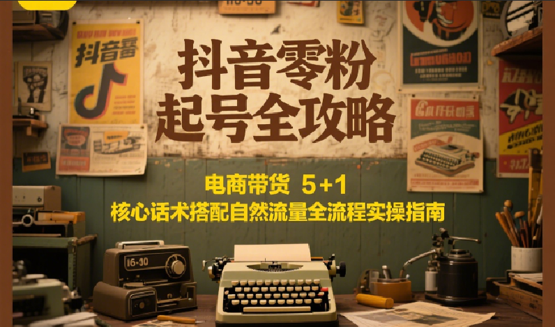 抖音零粉起号全攻略：电商带货 5+1 核心话术搭配自然流量全流程实操指南-吾爱云课堂