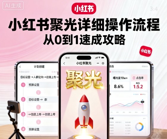 小红书聚光详细操作流程,小红书聚光从0到1速成攻略-吾爱云课堂