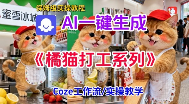 Coze扣子工作流一键生成胖橘猫打工短视频,保姆级实操搭建教学-吾爱云课堂