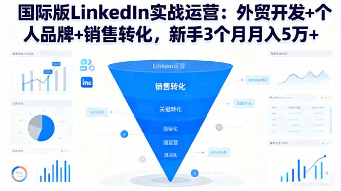 国际版LinkedIn实战运营:外贸开发+个人品牌+销售转化,新手3个月月入5万+-吾爱云课堂