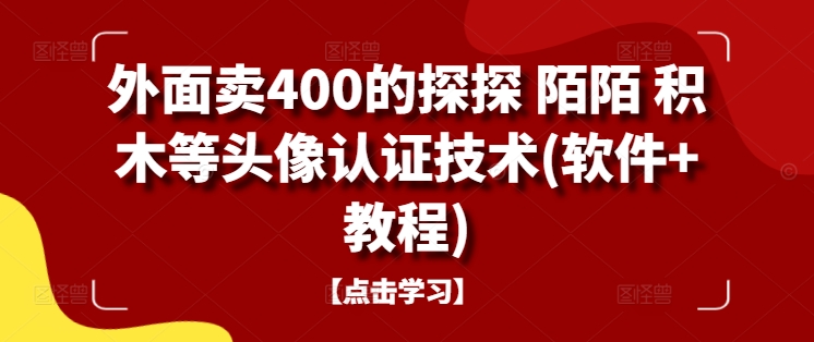 外面卖400的探探 陌陌 积木等头像认证技术(软件+教程)-吾爱云课堂