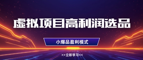 虚拟项目高利润选品方法,做好单店利润1W+,可多店倍增利润-吾爱云课堂