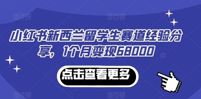 小红书新西兰留学生赛道经验分享,1个月变现68000【揭秘】-吾爱云课堂