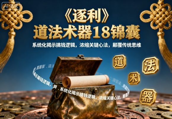 《逐利》道法术器18锦囊,系统化揭示搞钱逻辑,浓缩关键心法,颠覆传统思维-吾爱云课堂