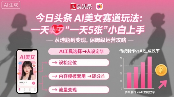 今日头条AI美女赛道玩法,一天轻松5张,小白轻松上手-吾爱云课堂