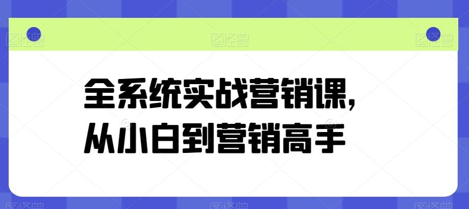 全系统实战营销课,从小白到营销高手-吾爱云课堂