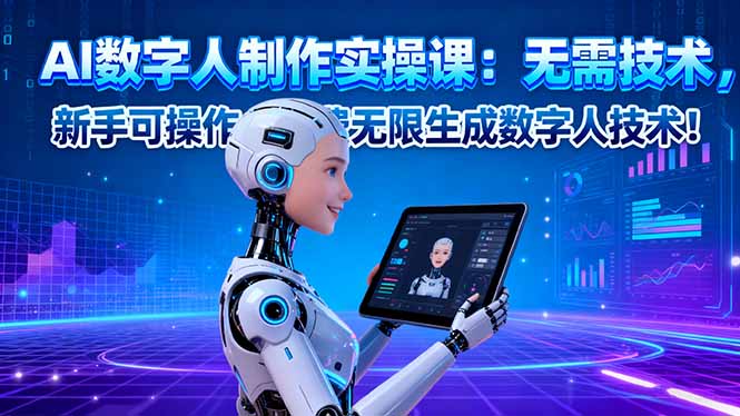 AI数字人制作实操课:无需技术,新手可操作,免费无限生成数字人技术!-吾爱云课堂