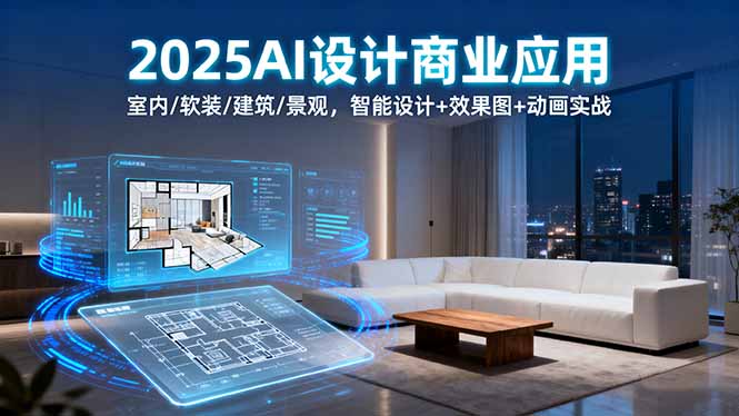 2025AI设计商业应用:室内/软装/建筑/景观,智能设计+效果图+动画实战-吾爱云课堂