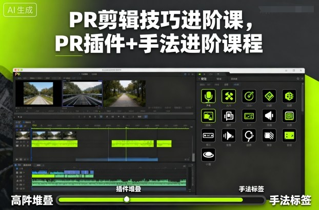 PR剪辑技巧进阶课，PR插件+手法进阶课程-吾爱云课堂