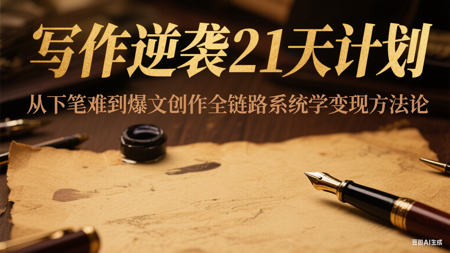 写作逆袭21天计划:从下笔难到爆文创作全链路系统学变现方法论-吾爱云课堂