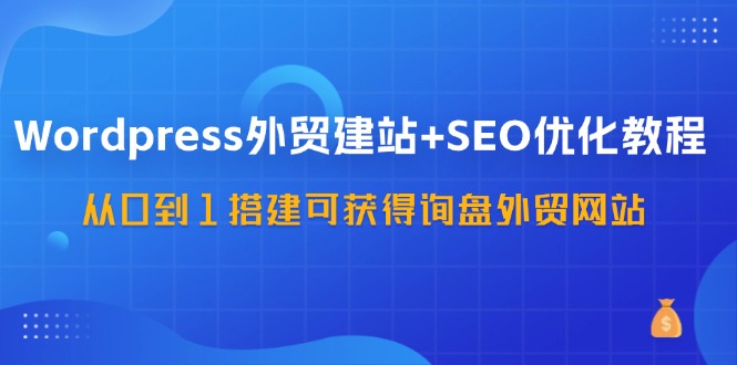 WordPress外贸建站+SEO优化教程,从0到1搭建可获得询盘外贸网站(57节课)-吾爱云课堂