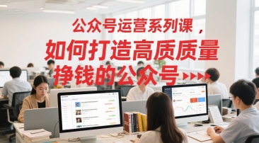 公众号运营系列课,如何打造高质量挣钱的公众号-吾爱云课堂