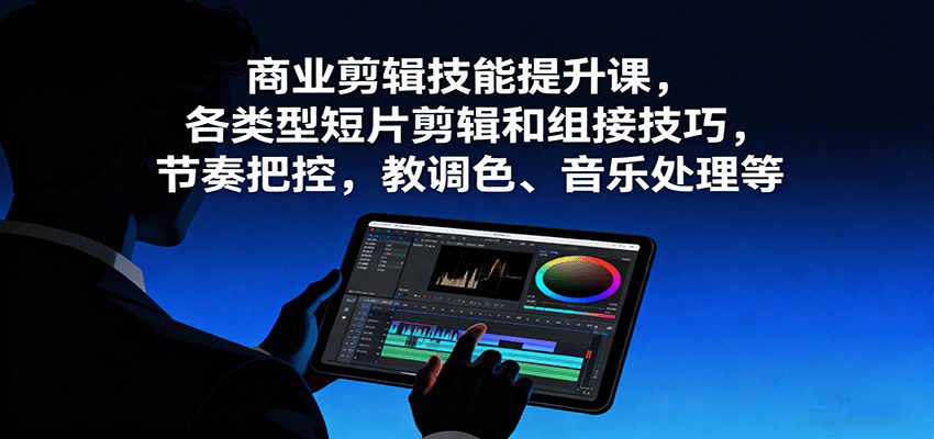 商业剪辑技能提升课,各类型短片剪辑和组接技巧,节奏把控,教调色、音乐处理等-吾爱云课堂