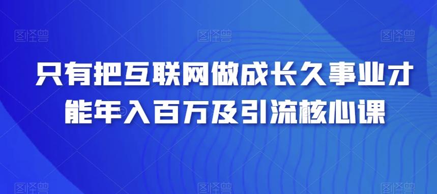 只有把互联网做成长久事业才能年入百万及引流核心课-吾爱云课堂
