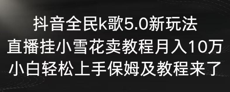 抖音全民k歌5.0新玩法,直播挂小雪花卖教程月入10万,小白轻松上手,保姆及教程来了【揭秘】-吾爱云课堂