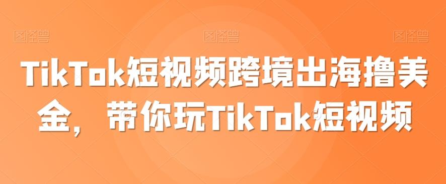 TikTok短视频跨境出海撸美金,带你玩TikTok短视频-吾爱云课堂