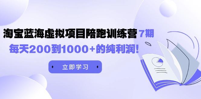 (9541期)黄岛主《淘宝蓝海虚拟项目陪跑训练营7期》每天200到1000+的纯利润-吾爱云课堂