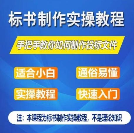 标书制作实操教程,手把手教你如何制作授标文件,零基础一周学会制作标书-吾爱云课堂