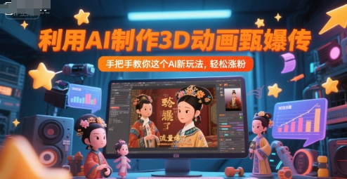 利用AI制作3D动画甄嬛传,流量爆了,手把手教你这个AI新玩法,轻松涨粉-吾爱云课堂