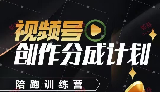 视频号创作分成计划陪跑训练营，手把手教会你如何制作视频，细水长流型项目-吾爱云课堂