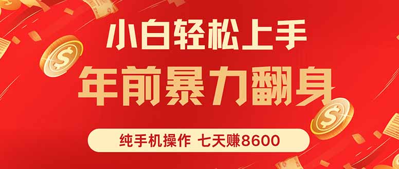 七天狂赚8600,小白纯手机操作,日入1000+-吾爱云课堂