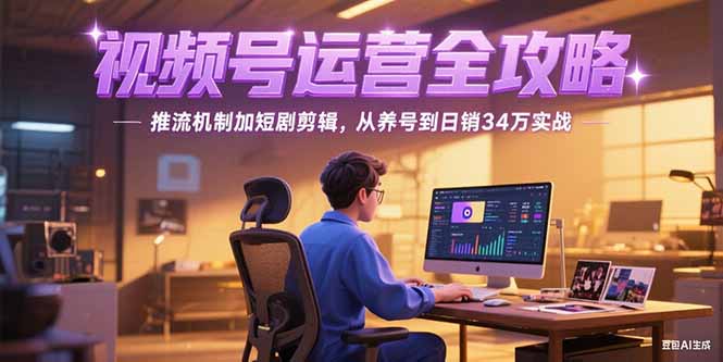 2025视频号运营全攻略,推流机制加短剧剪辑,从养号到日销34万实战-吾爱云课堂
