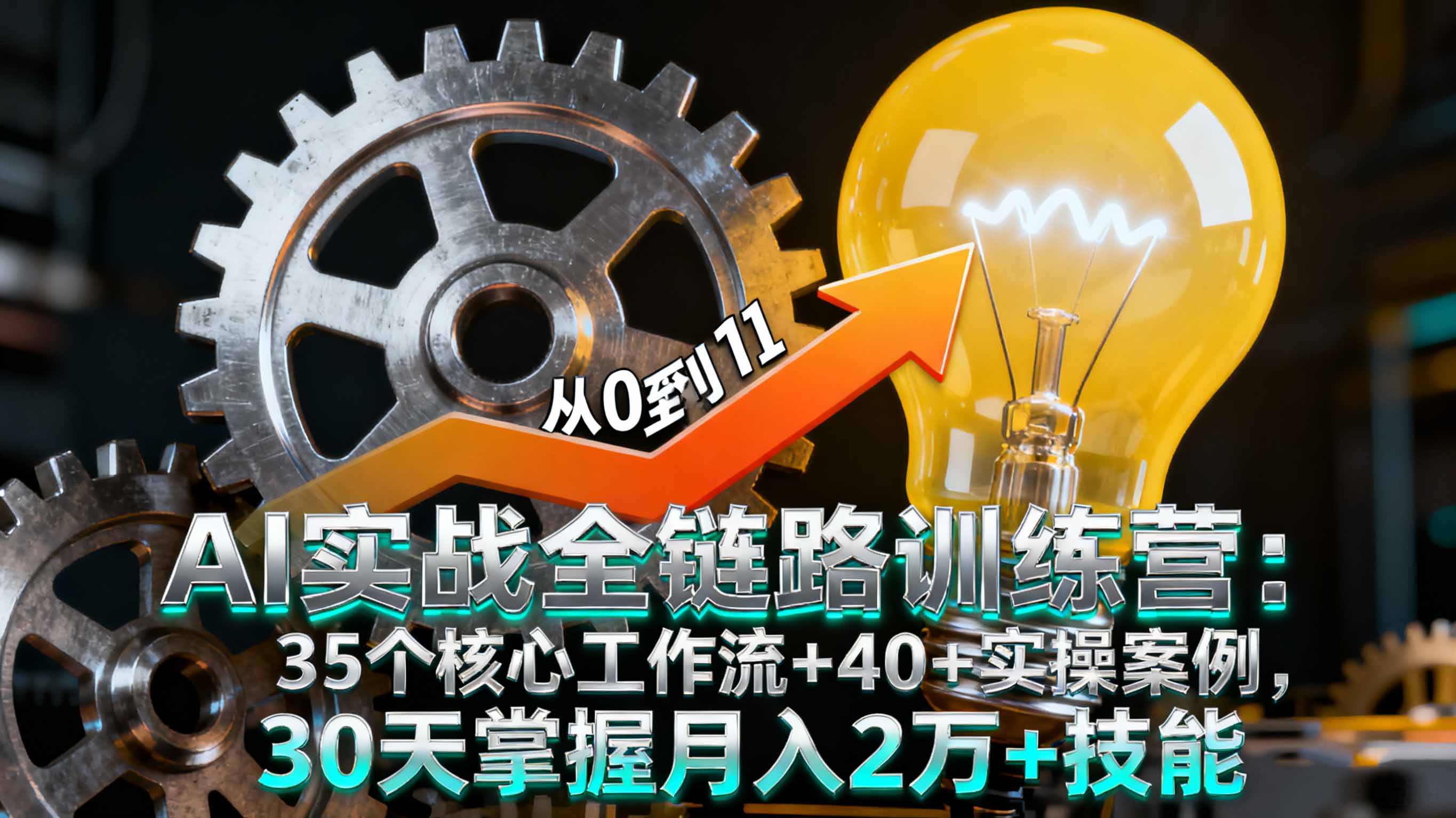 AI实战全链路训练营:35个核心工作流+40+实操案例,30天掌握月入2万+技能-吾爱云课堂