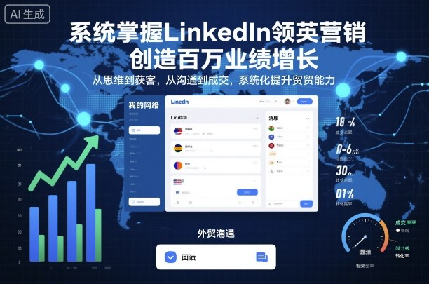系统掌握LinkedIn领英营销,创造百万业绩增长,从思维到获客,从沟通到成交,系统化提升外贸能力-吾爱云课堂