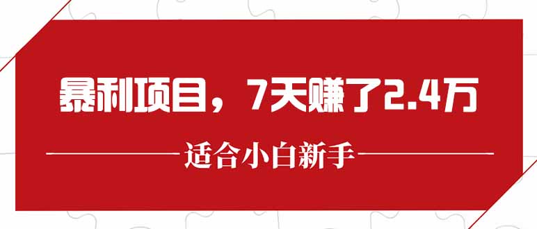 最新暴利项目,每单收益轻松在300以上,7天赚了2.4万-吾爱云课堂