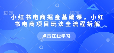 小红书电商掘金课,小红书电商项目玩法全流程拆解(更新5月)-吾爱云课堂