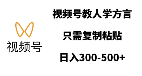 视频号教人学方言,只需复制粘贴,日入多张-吾爱云课堂