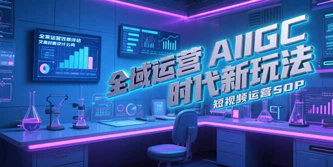全域运营AIGC时代新玩法,文案封面设计公式,短视频运营SOP-吾爱云课堂