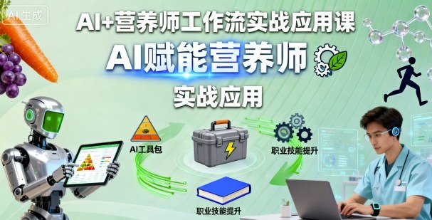AI+营养师工作流实战应用课,AI赋能营养师-吾爱云课堂