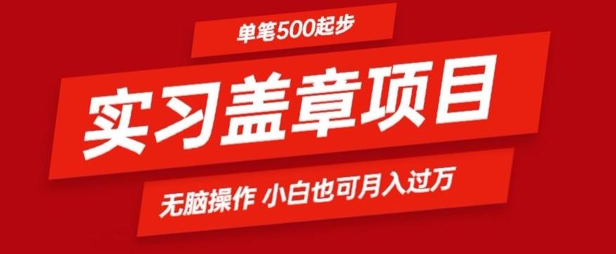 实习代盖章项目一单500起普通人可落地项目小白也可轻易上手-吾爱云课堂