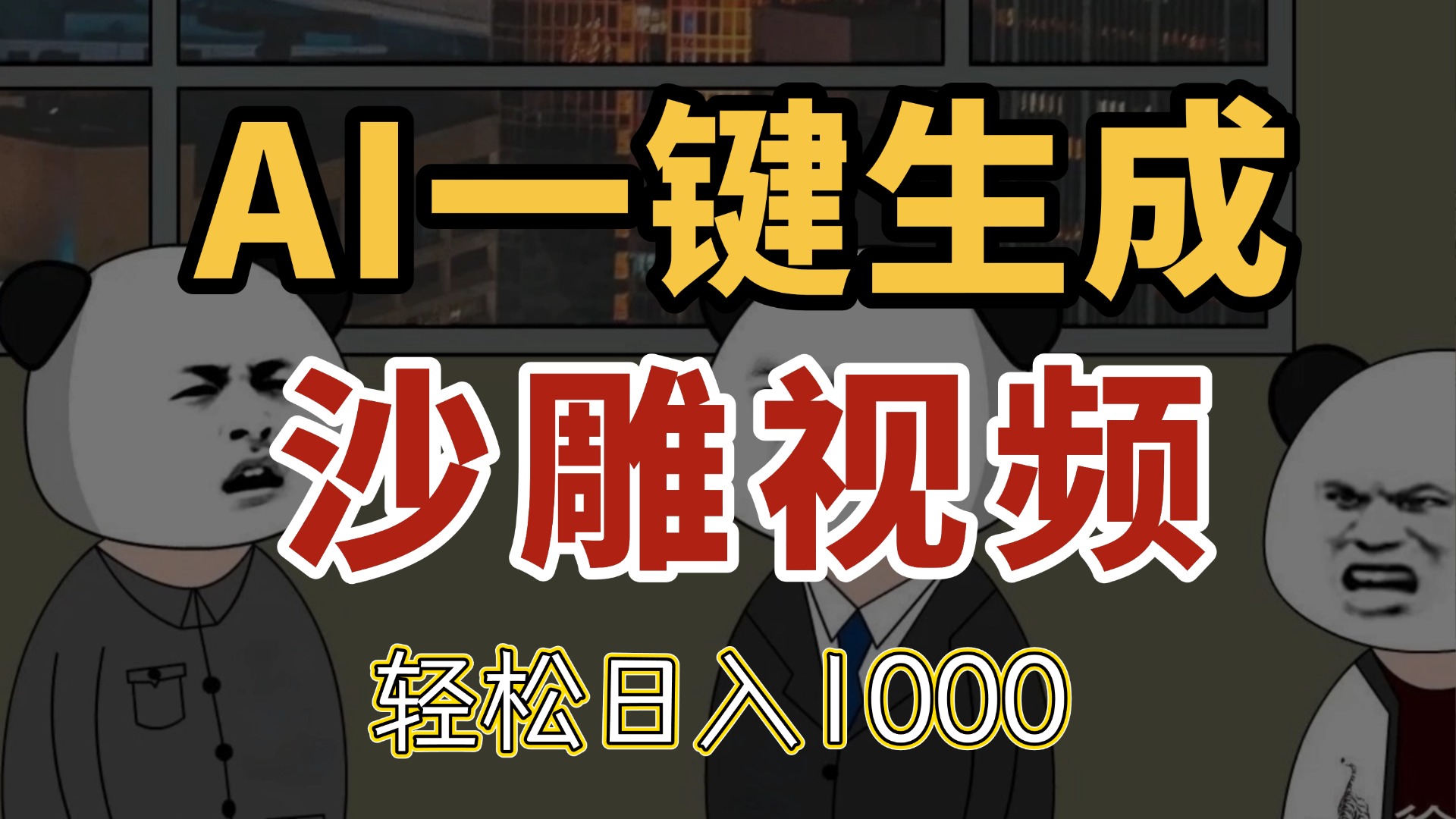 AI一键生成沙雕视频,一条视频千万播放,轻松日入1000-吾爱云课堂