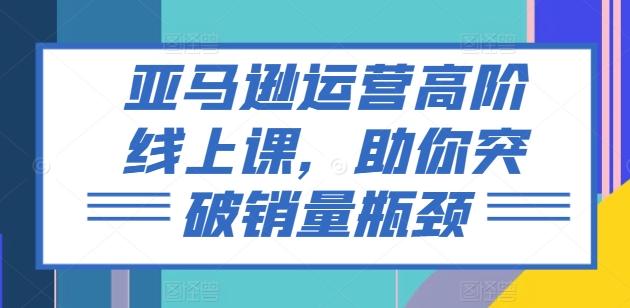 亚马逊运营高阶线上课,助你突破销量瓶颈-吾爱云课堂