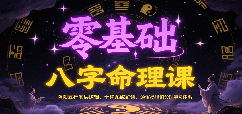 零基础八字命理课:阴阳五行底层逻辑,十神系统解读,通俗易懂的命理学习体系-吾爱云课堂