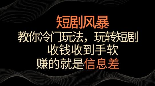 短剧风暴,教你冷门玩法,玩转短剧,收钱收到手软【揭秘】-吾爱云课堂